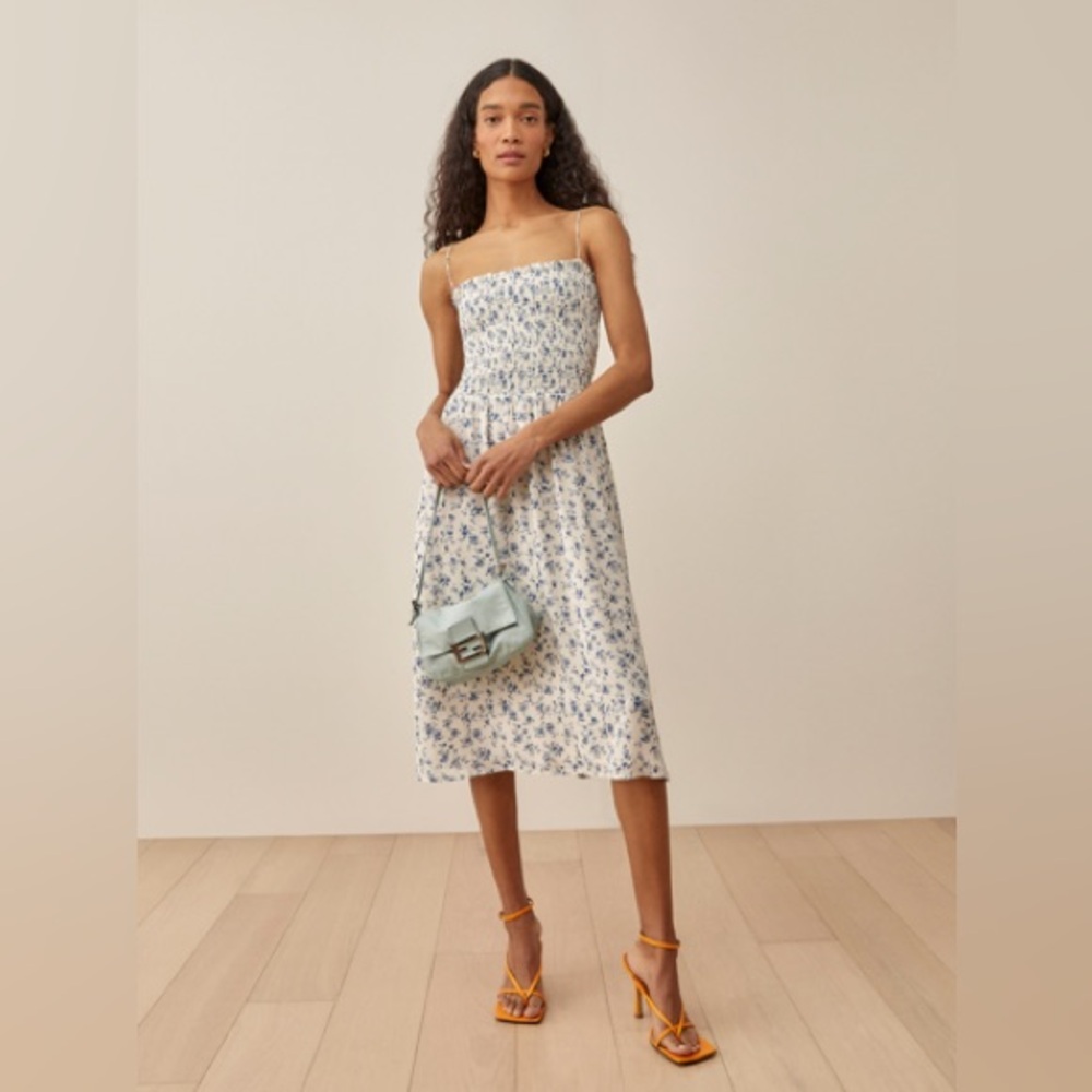 NWT Reformation Midi Dress in Blue Floral